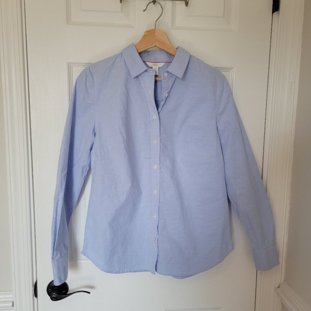 1901 Collared Button Down Shirt Light Blue Pink Accents size small